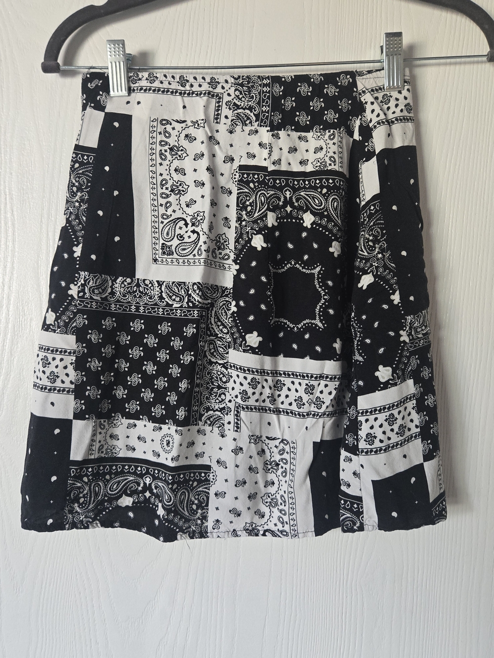 Bluenotes Black and White Patchwork Bandana A-Line Skirt